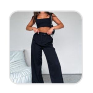 White Fox Boutique Crop Top & Pants Set